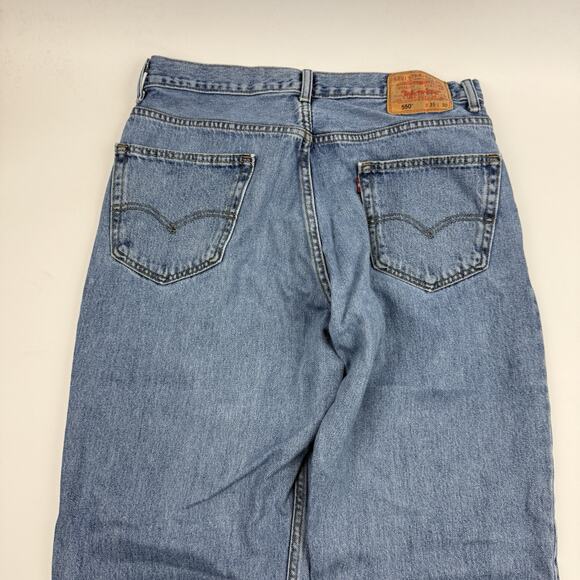 Levi's 550 Relaxed Fit Denim Blue Jeans 35x30 (35x29.5) 100% Cotton Medium Wash - Picture 8 of 10